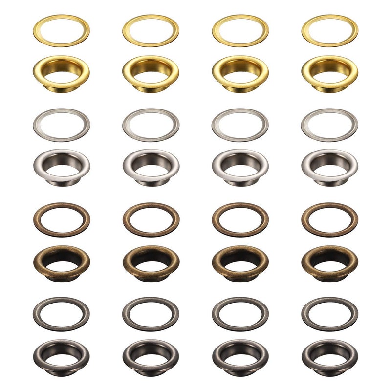 Bememo Grommet Kit 200 Sets Grommets Eyelets with 3 Pieces Install Tool Kit, 4 Colors (2/5 Inch Inside Diameter) - Image 5